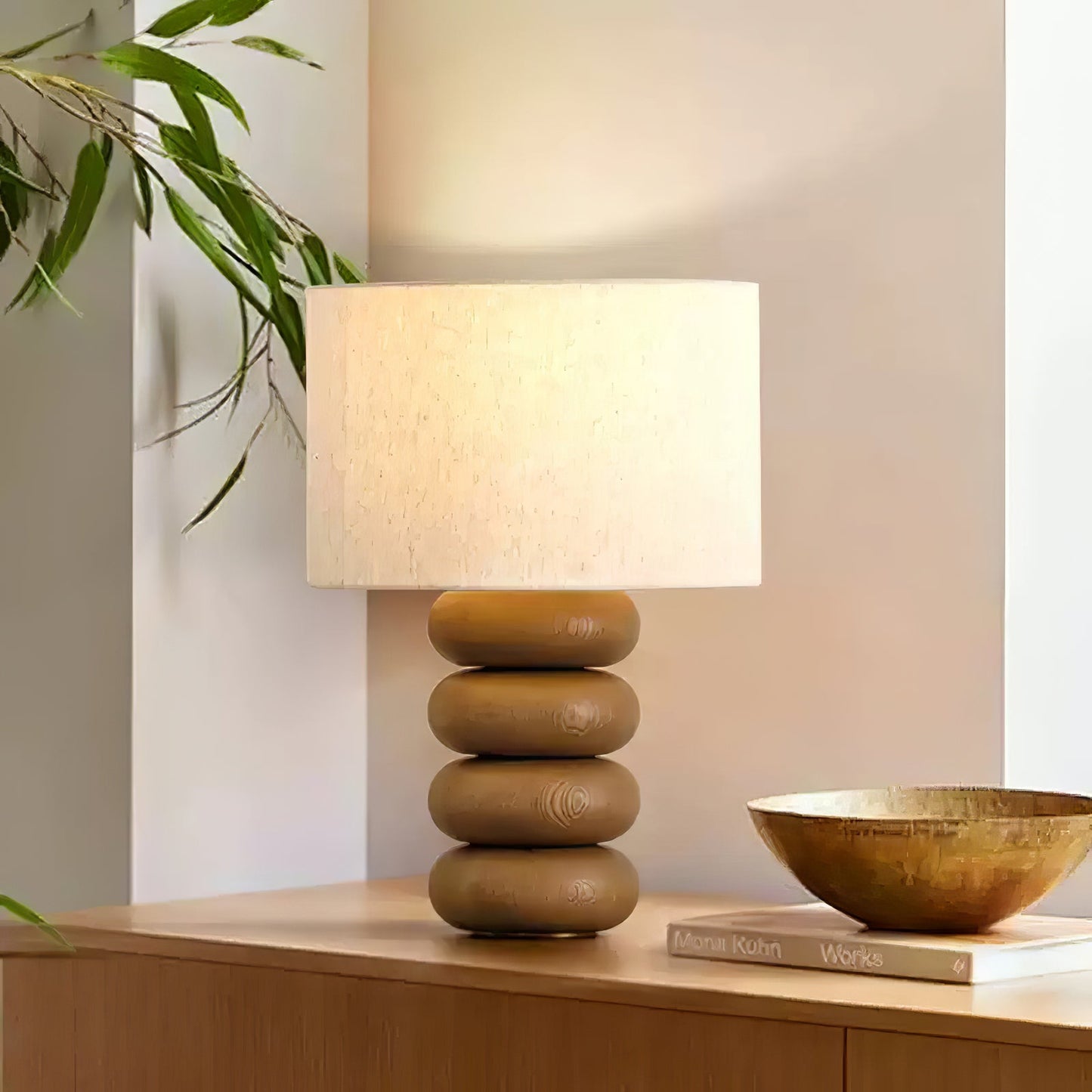 Wooden Table Lamp | Nature-Inspired Design | 35cm Diameter