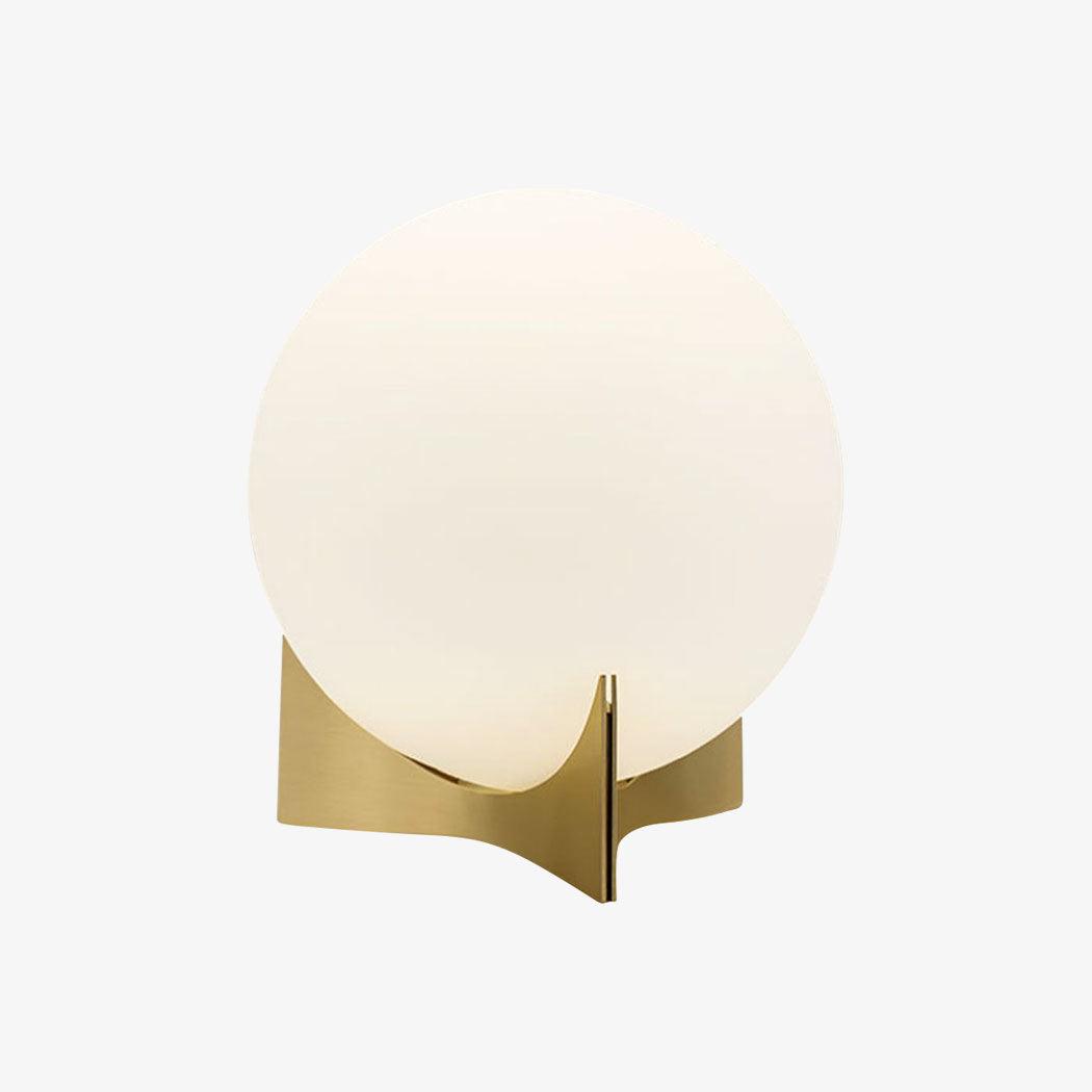 Oscar Table Lamp | Glass & Metal | Gold and White