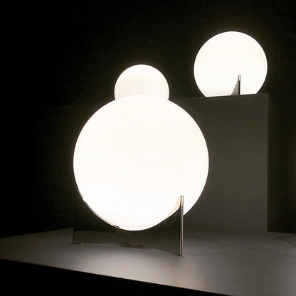 Oscar Table Lamp | Glass & Metal | Gold and White