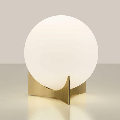 Oscar Table Lamp | Glass & Metal | Gold and White
