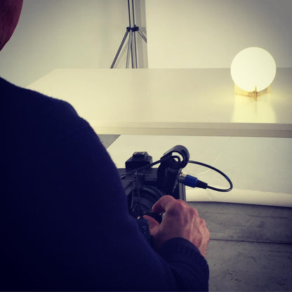 Oscar Table Lamp | Glass & Metal | Gold and White