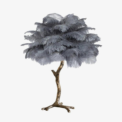 Ostrich Feather Table Lamp | Brass Base | 15 Color Options