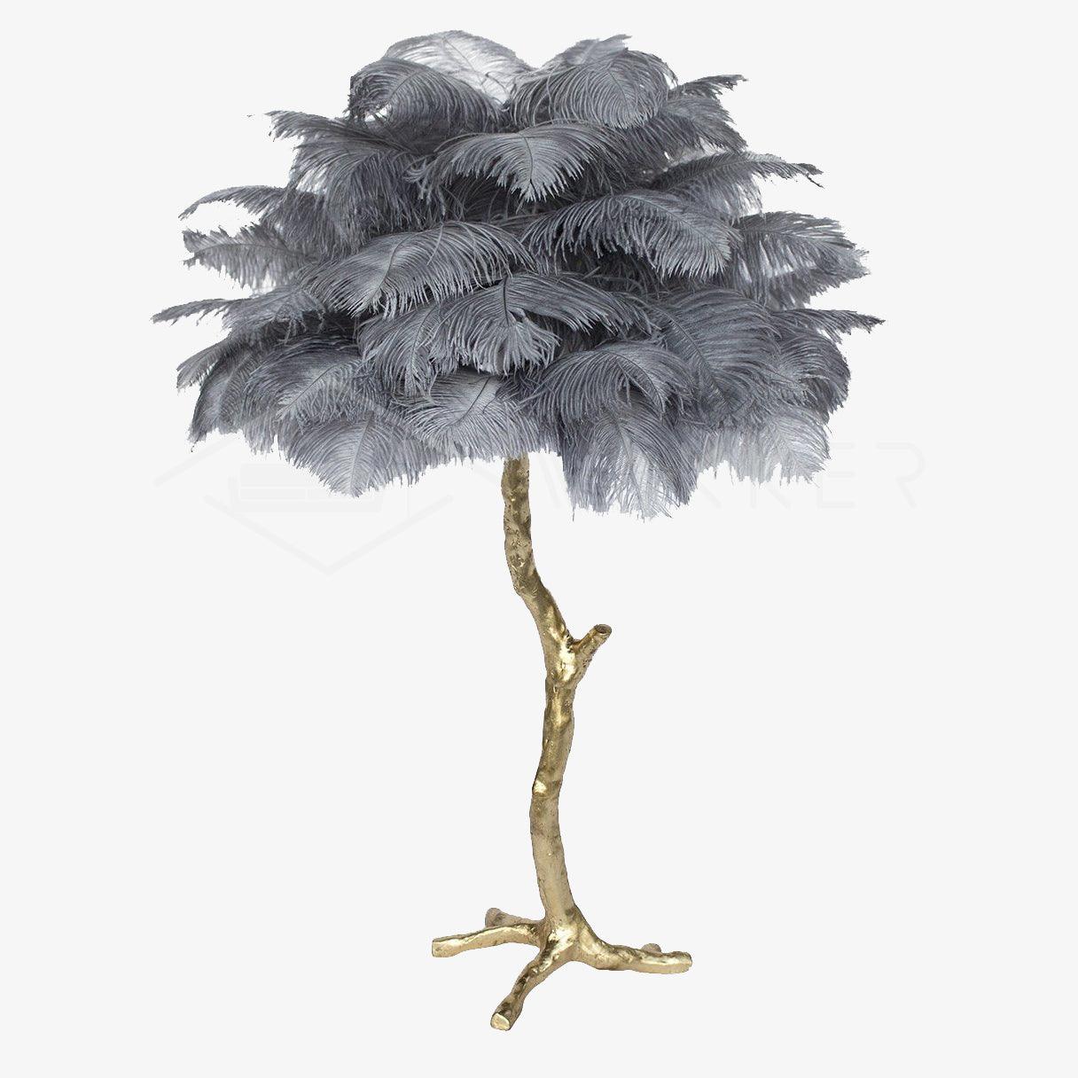 Ostrich Feather Table Lamp | Brass Base | 15 Color Options