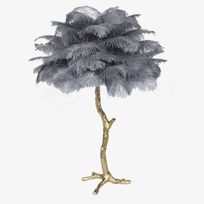 Ostrich Feather Table Lamp | Brass Base | 15 Color Options