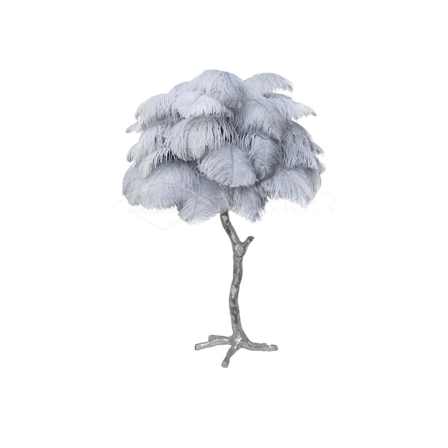 Ostrich Feather Table Lamp | Brass Base | 15 Color Options