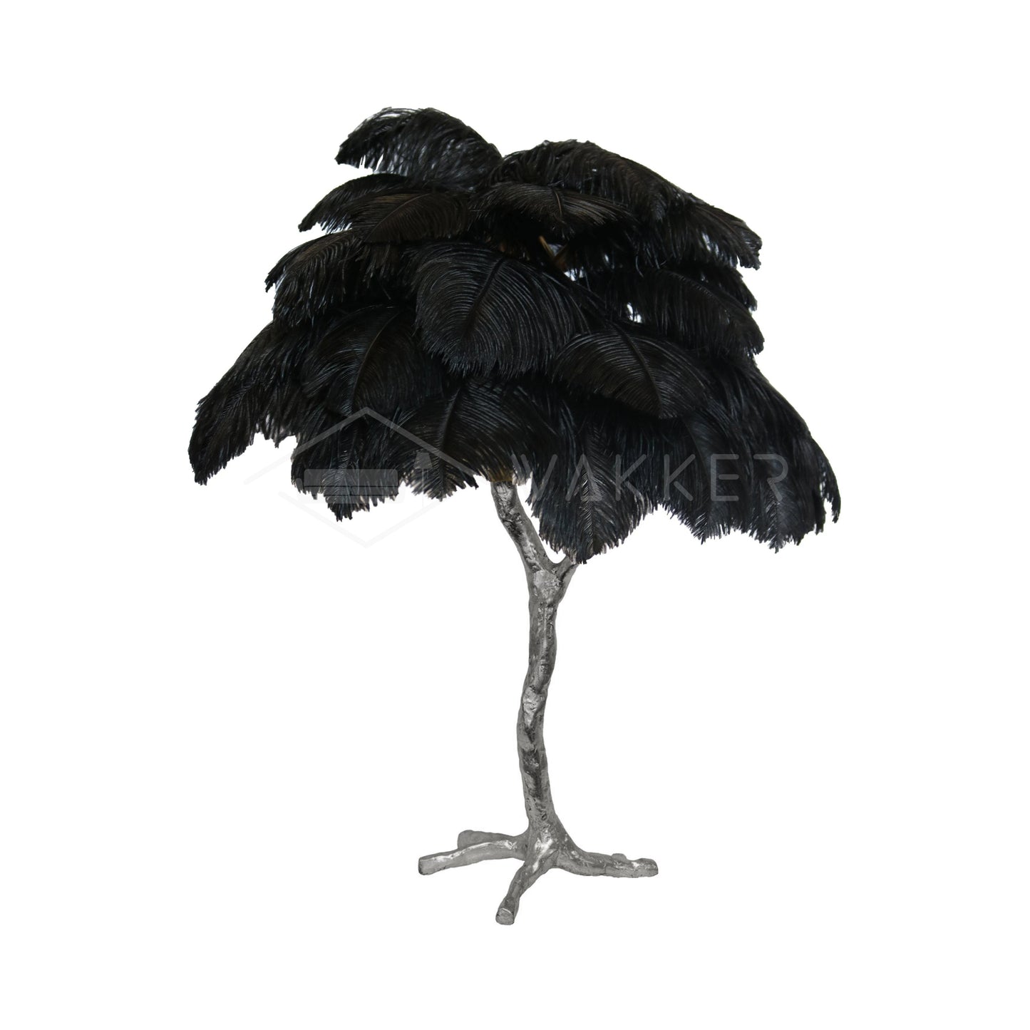 Ostrich Feather Table Lamp | Brass Base | 15 Color Options