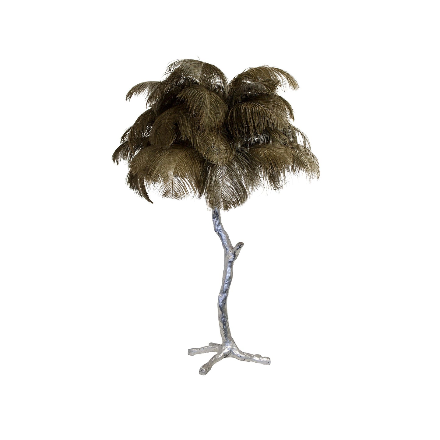 Ostrich Feather Table Lamp | Brass Base | 15 Color Options
