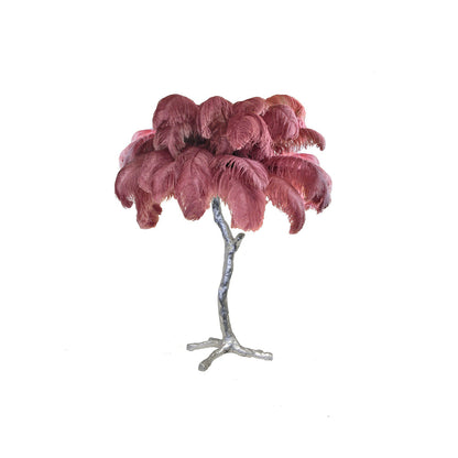 Ostrich Feather Table Lamp | Brass Base | 15 Color Options