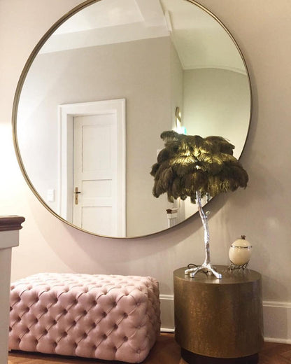 Ostrich Feather Table Lamp | Brass Base | 15 Color Options