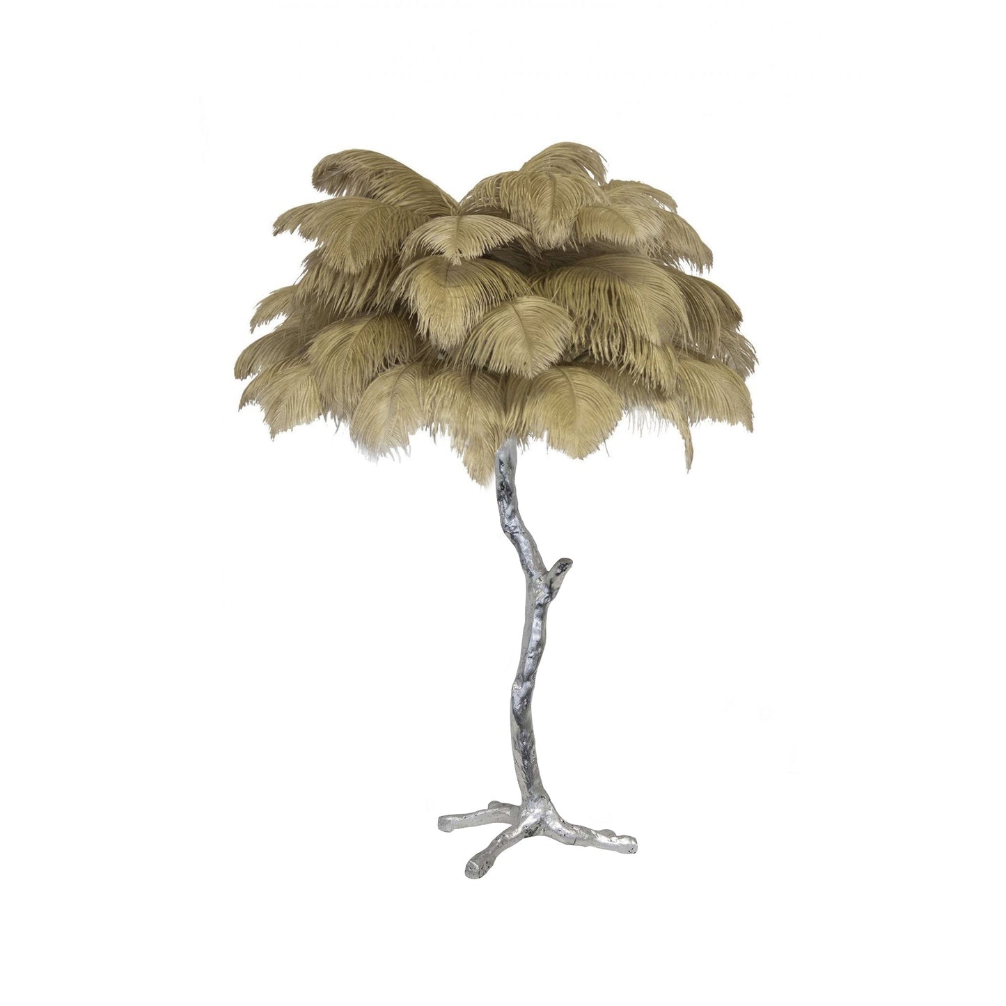 Ostrich Feather Table Lamp | Brass Base | 15 Color Options