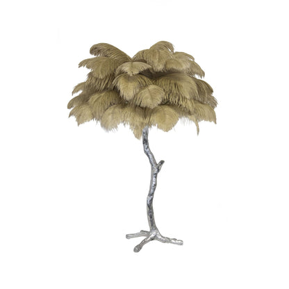Ostrich Feather Table Lamp | Brass Base | 15 Color Options