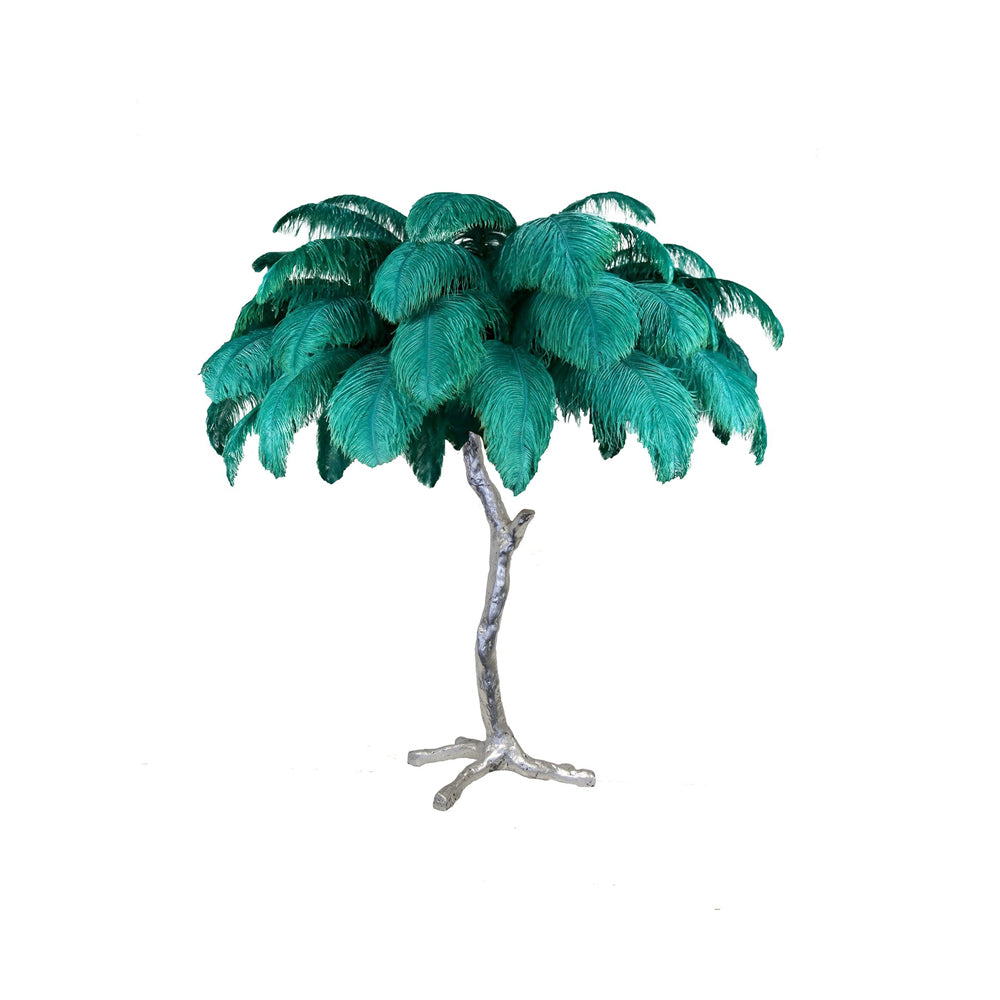 Ostrich Feather Table Lamp | Brass Base | 15 Color Options