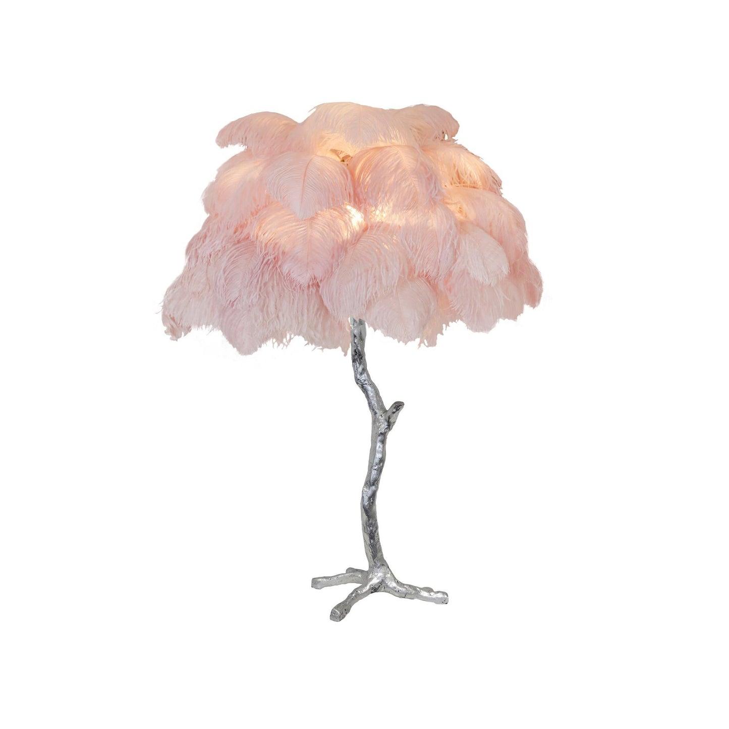 Ostrich Feather Table Lamp | Brass Base | 15 Color Options