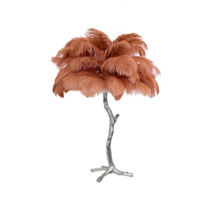 Ostrich Feather Table Lamp | Brass Base | 15 Color Options
