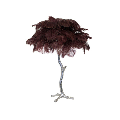Ostrich Feather Table Lamp | Brass Base | 15 Color Options