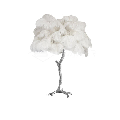 Ostrich Feather Table Lamp | Brass Base | 15 Color Options