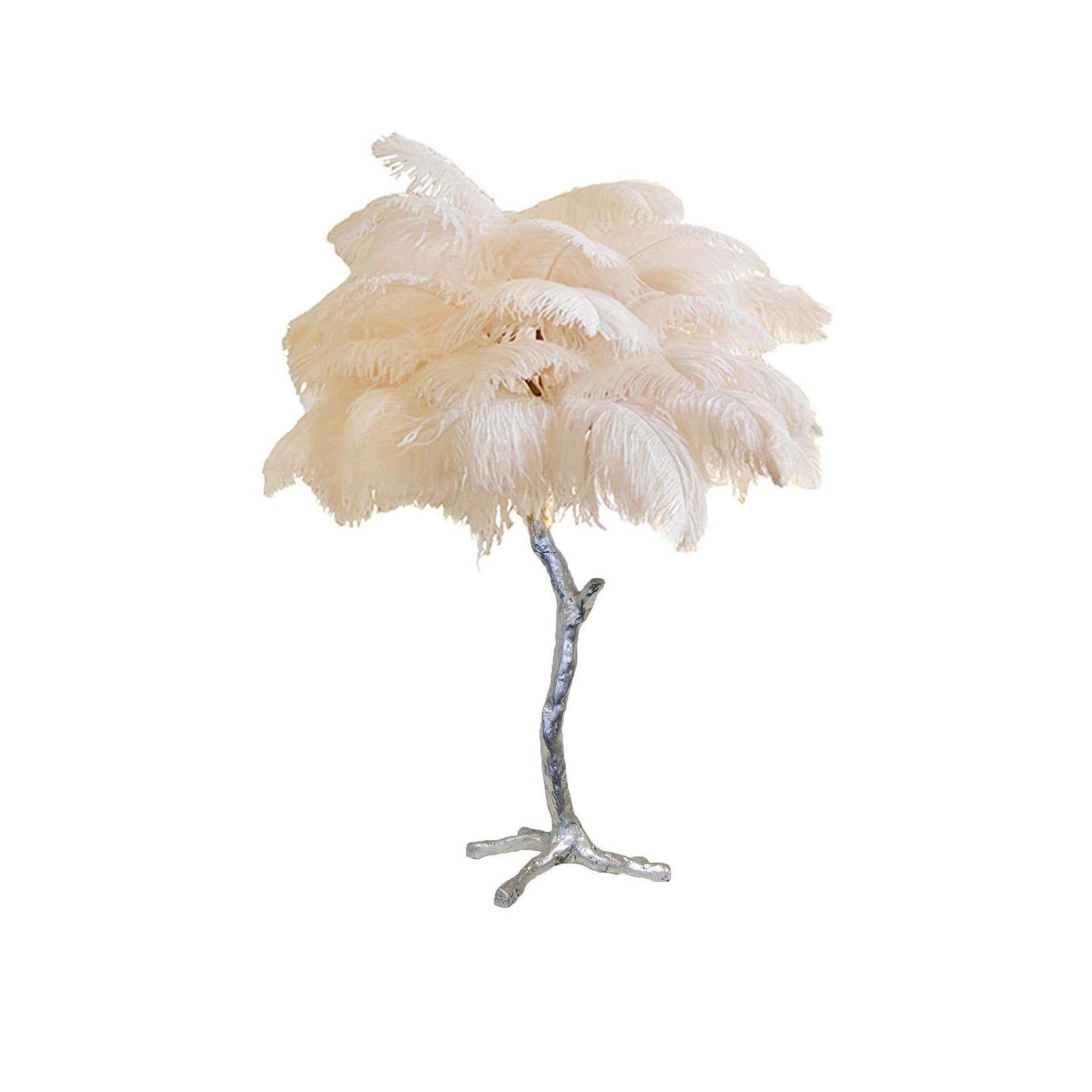 Ostrich Feather Table Lamp | Brass Base | 15 Color Options