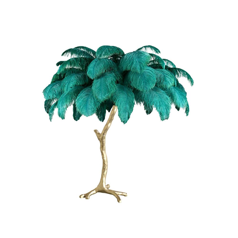 Ostrich Feather Table Lamp | Brass Base | 15 Color Options