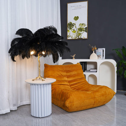 Ostrich Feather Table Lamp | Brass Base | 15 Color Options