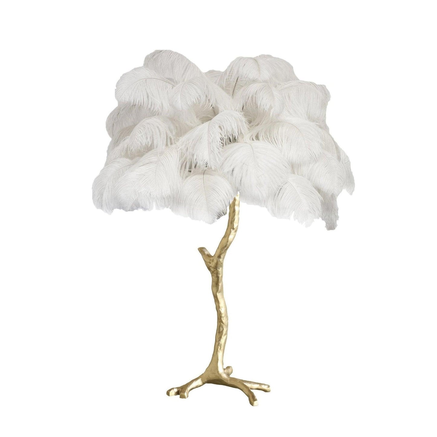 Ostrich Feather Table Lamp | Brass Base | 15 Color Options