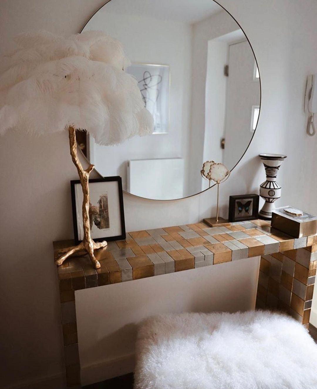 Ostrich Feather Table Lamp | Brass Base | 15 Color Options