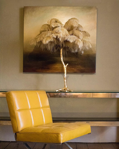 Ostrich Feather Table Lamp | Brass Base | 15 Color Options