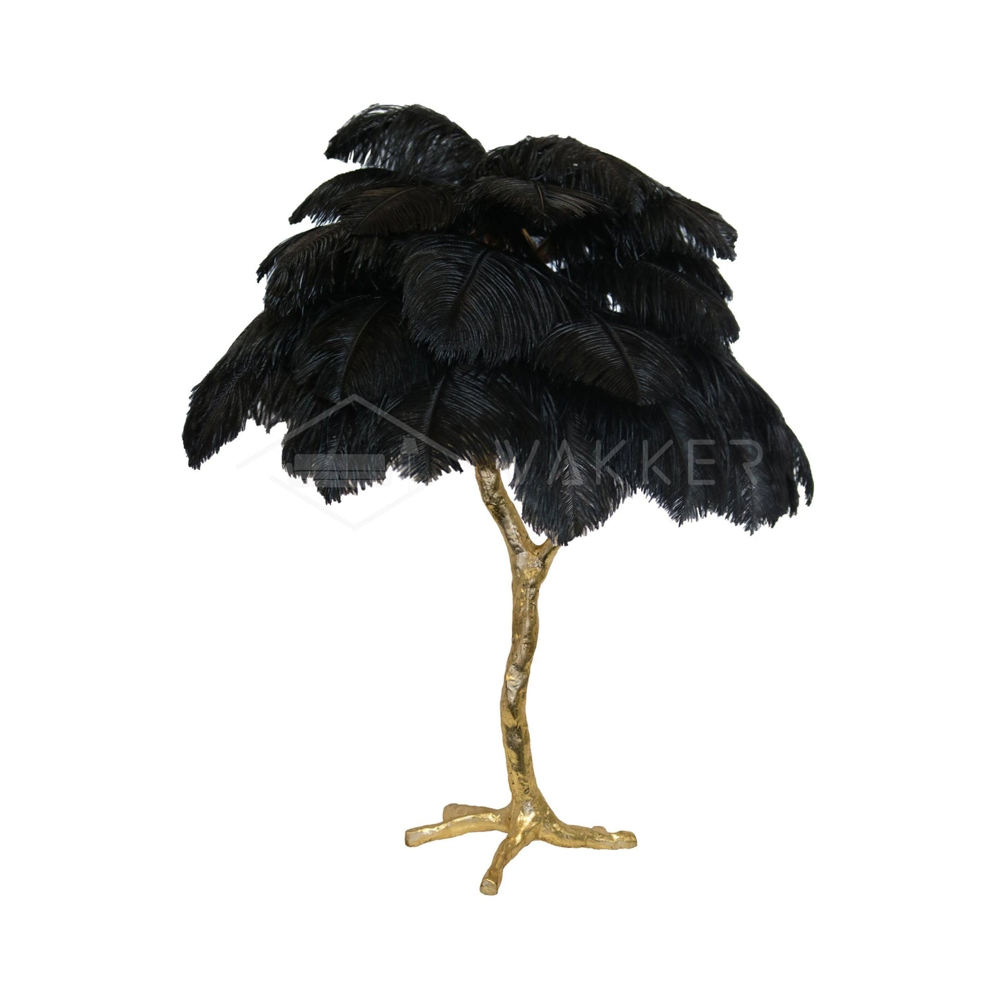 Ostrich Feather Table Lamp | Brass Base | 15 Color Options