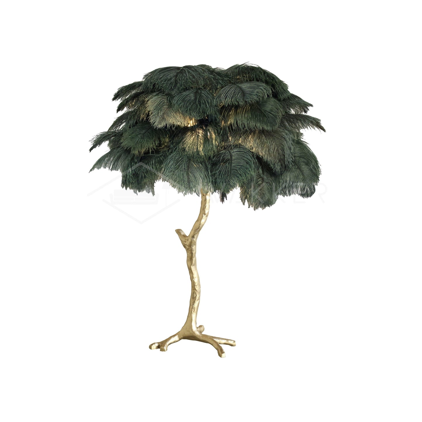 Ostrich Feather Table Lamp | Brass Base | 15 Color Options