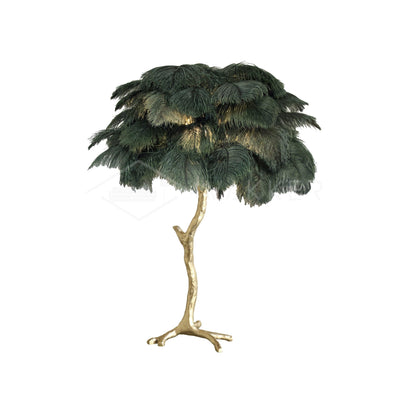 Ostrich Feather Table Lamp | Brass Base | 15 Color Options