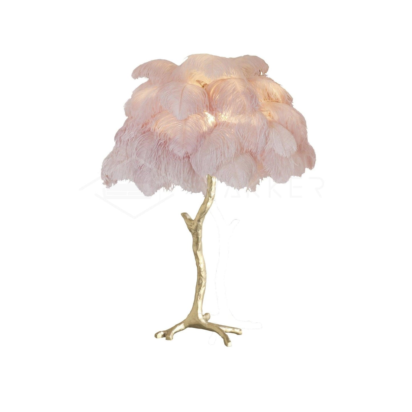 Ostrich Feather Table Lamp | Brass Base | 15 Color Options
