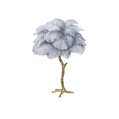 Ostrich Feather Table Lamp | Brass Base | 15 Color Options