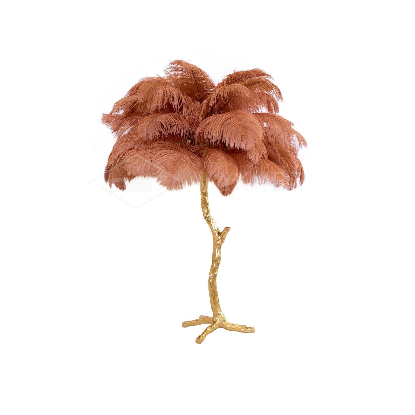 Ostrich Feather Table Lamp | Brass Base | 15 Color Options