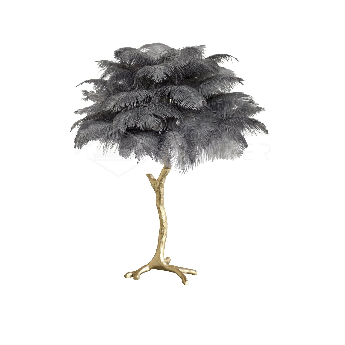 Ostrich Feather Table Lamp | Brass Base | 15 Color Options