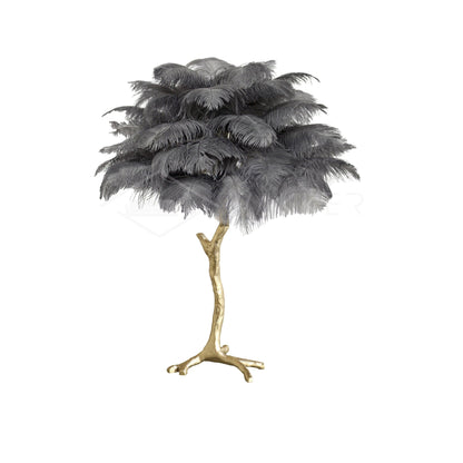 Ostrich Feather Table Lamp | Brass Base | 15 Color Options