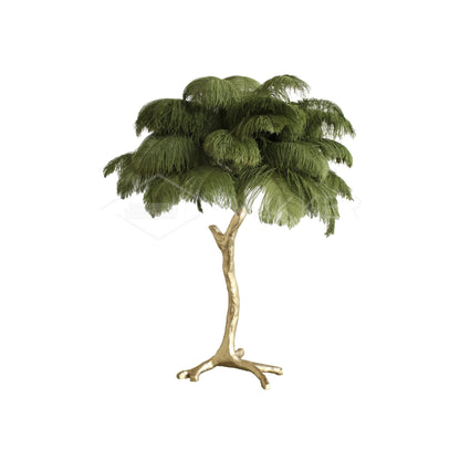Ostrich Feather Table Lamp | Brass Base | 15 Color Options