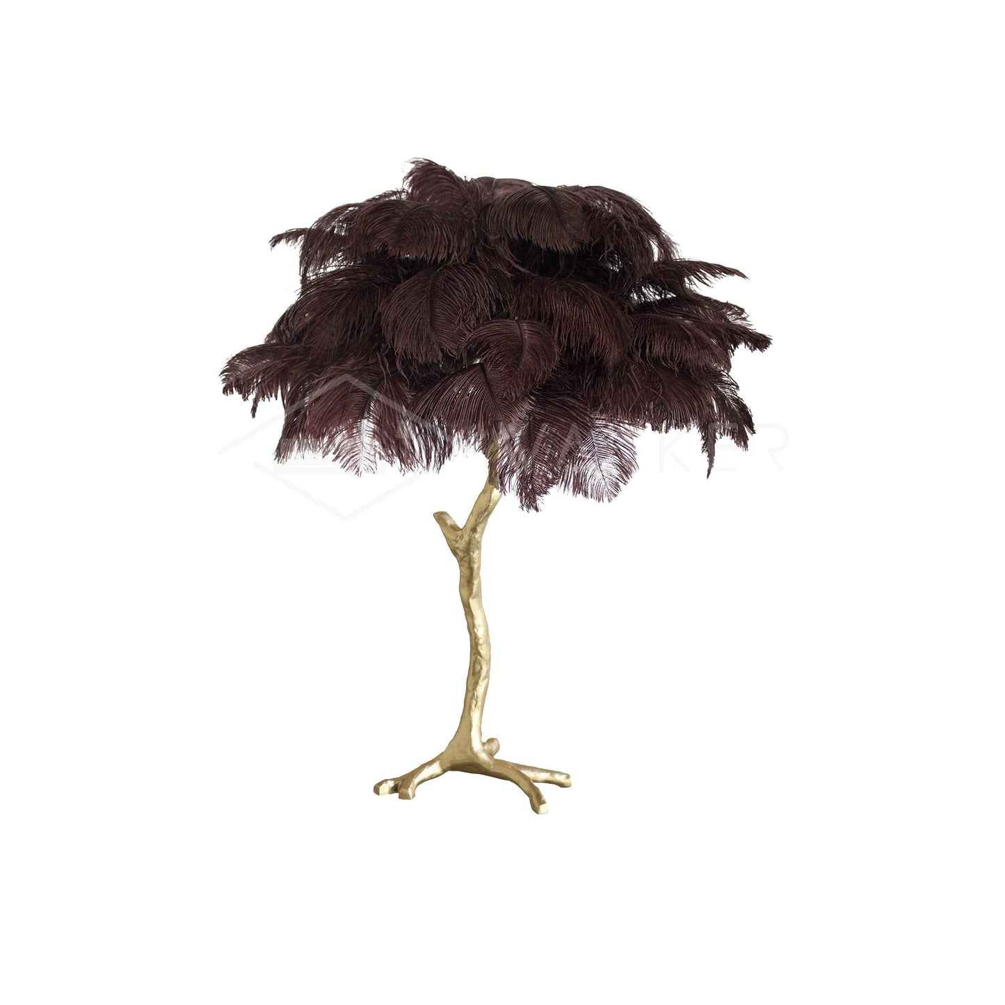 Ostrich Feather Table Lamp | Brass Base | 15 Color Options