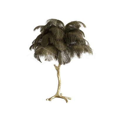 Ostrich Feather Table Lamp | Brass Base | 15 Color Options