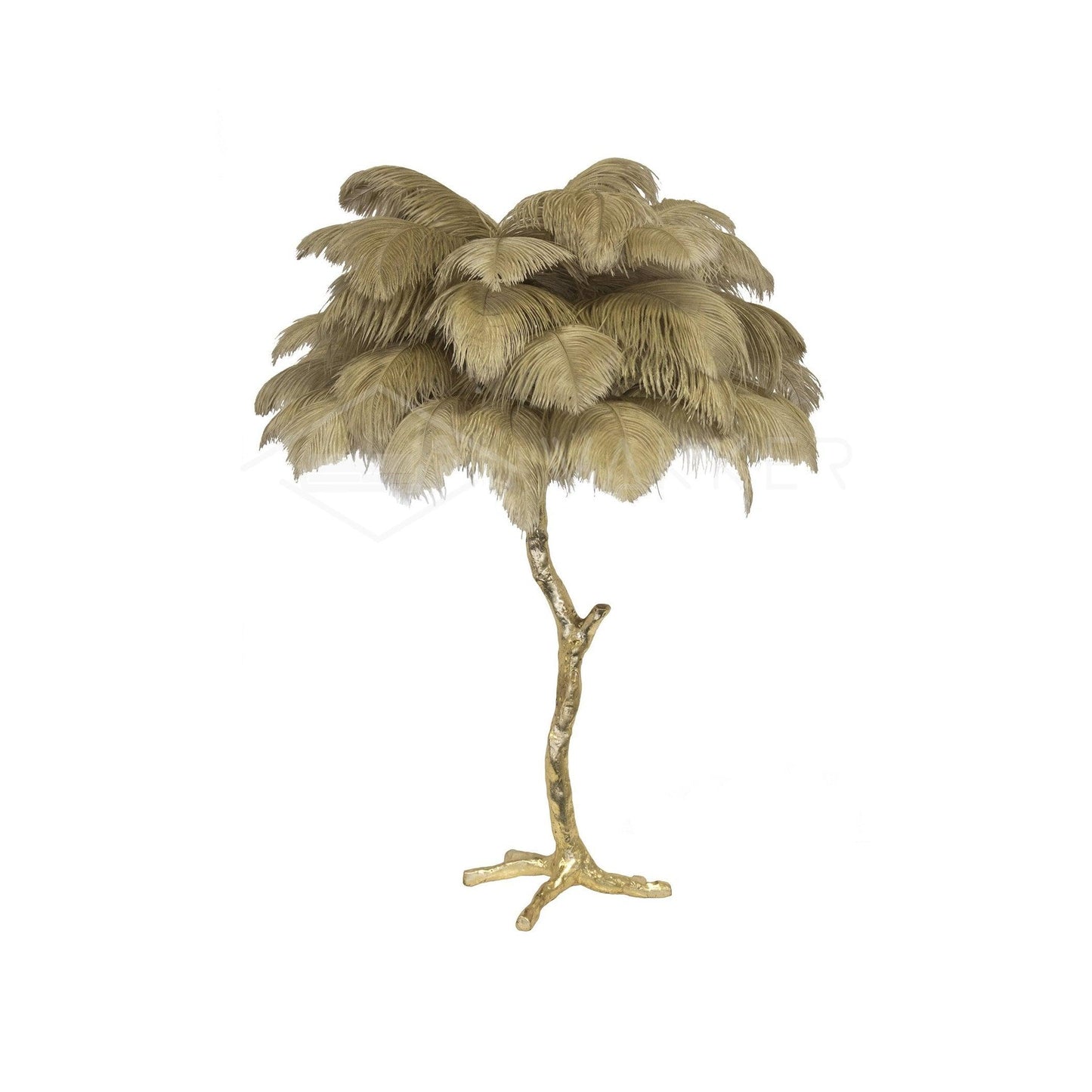 Ostrich Feather Table Lamp | Brass Base | 15 Color Options