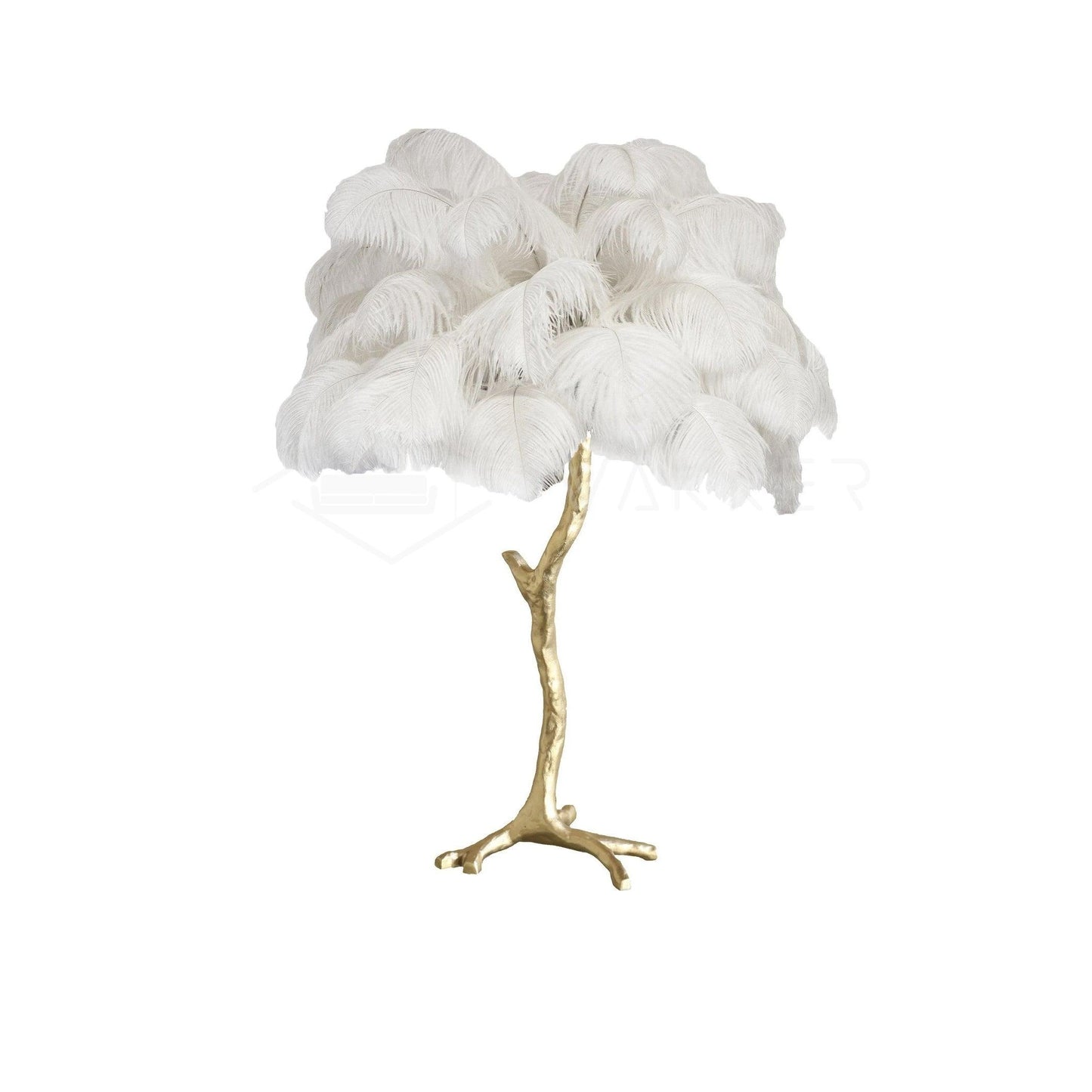 Ostrich Feather Table Lamp | Brass Base | 15 Color Options