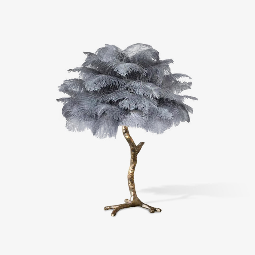Ostrich Feather Table Lamp | Brass Base | 15 Color Options