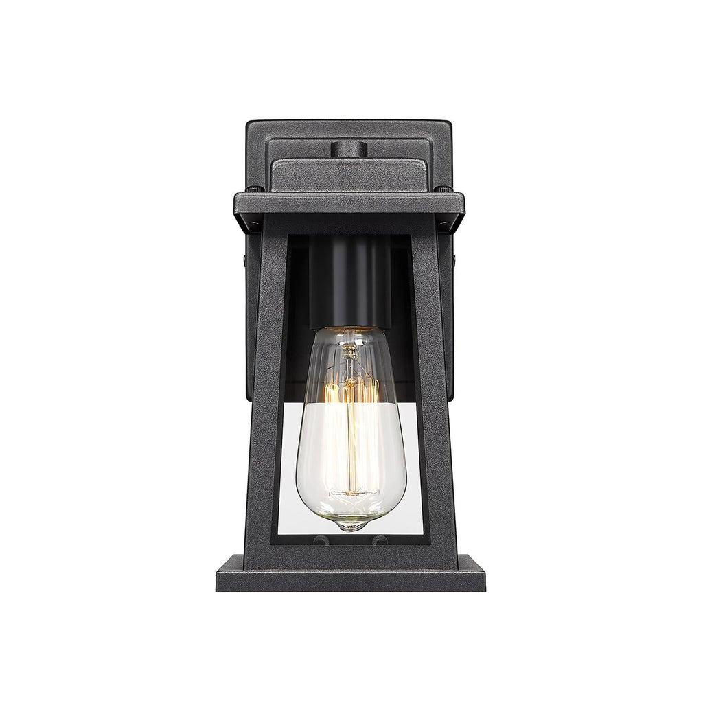 Outdoor Wall Lantern | Black Metal & Clear Glass | Set of 2