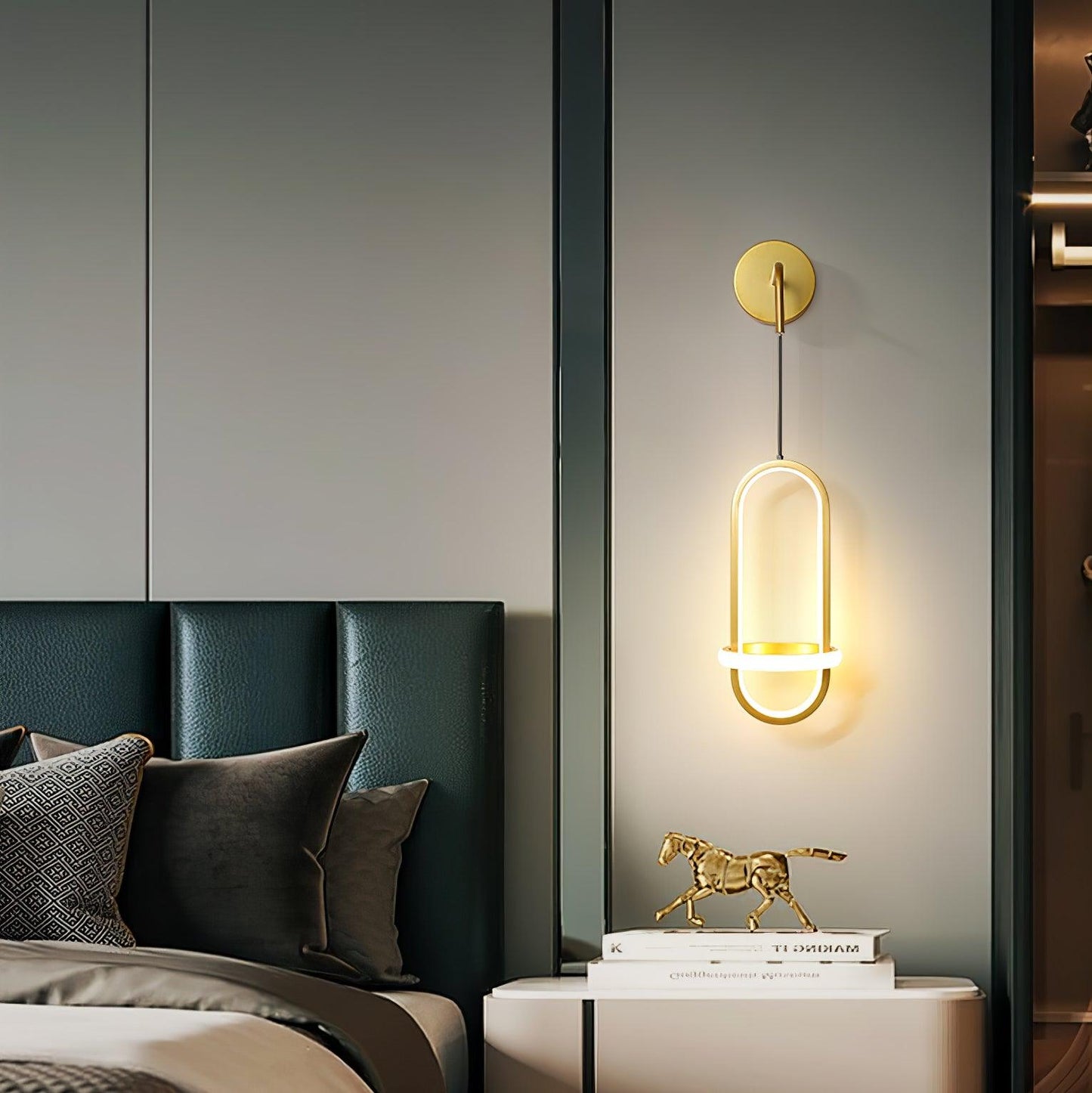 Oval Brass Wall Light | Integrated LED | Set of 2