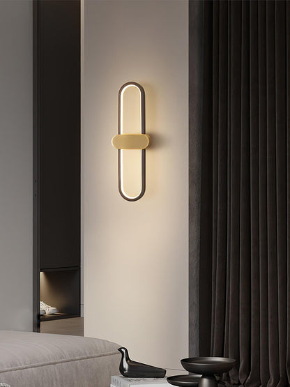 Oval LED Wall Lamp | Brass & Silicone | Set of 2