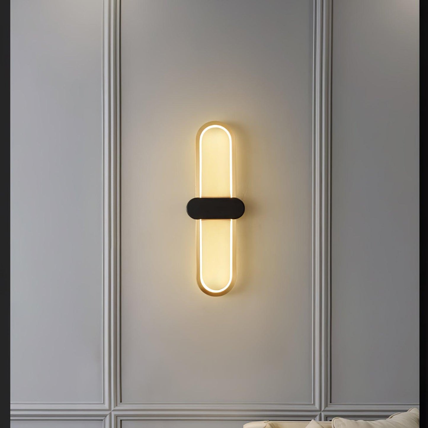 Oval LED Wall Lamp | Brass & Silicone | Set of 2