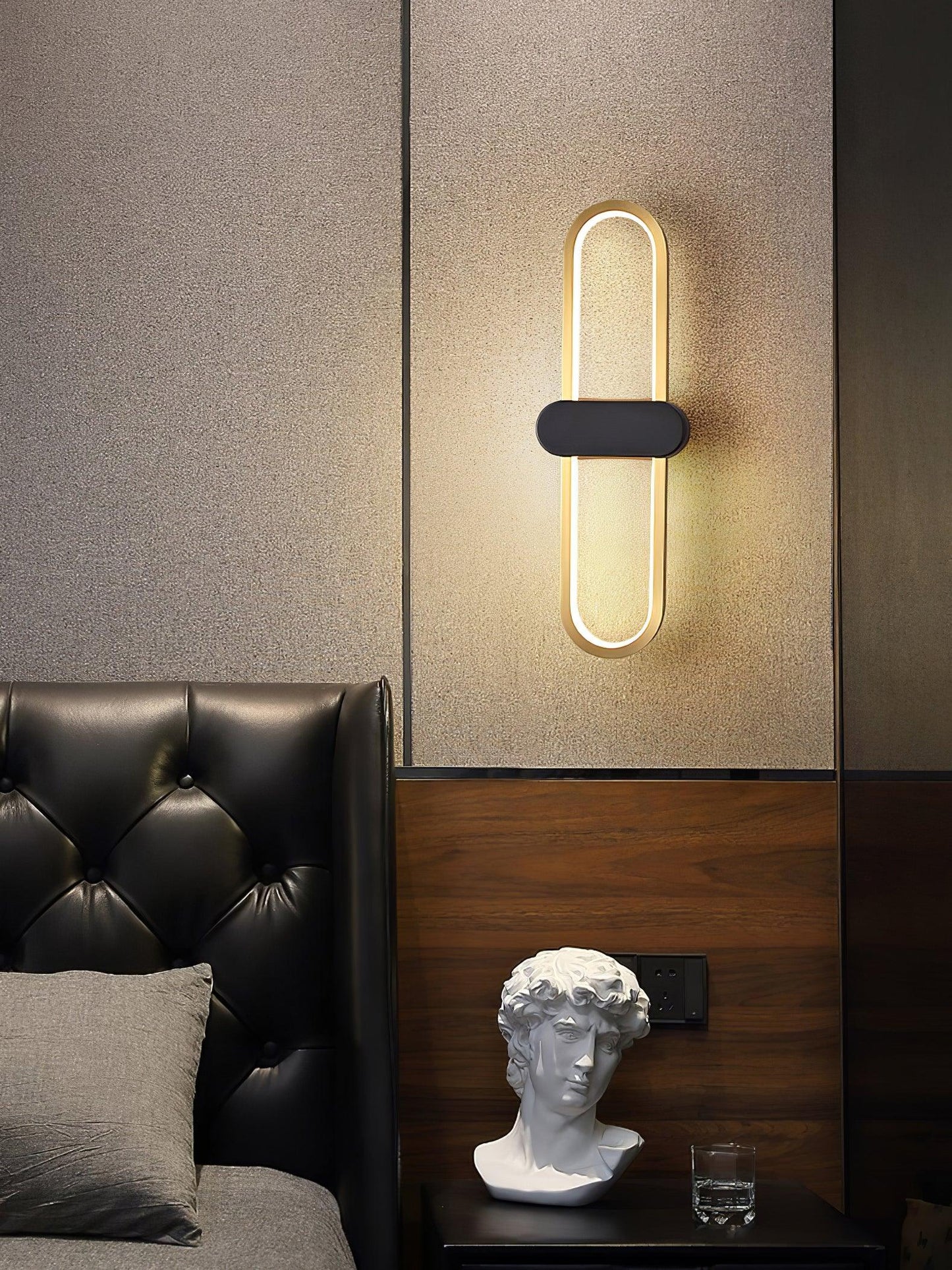 Oval LED Wall Lamp | Brass & Silicone | Set of 2