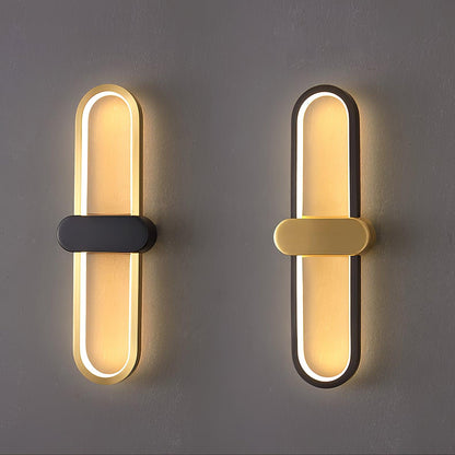 Oval LED Wall Lamp | Brass & Silicone | Set of 2