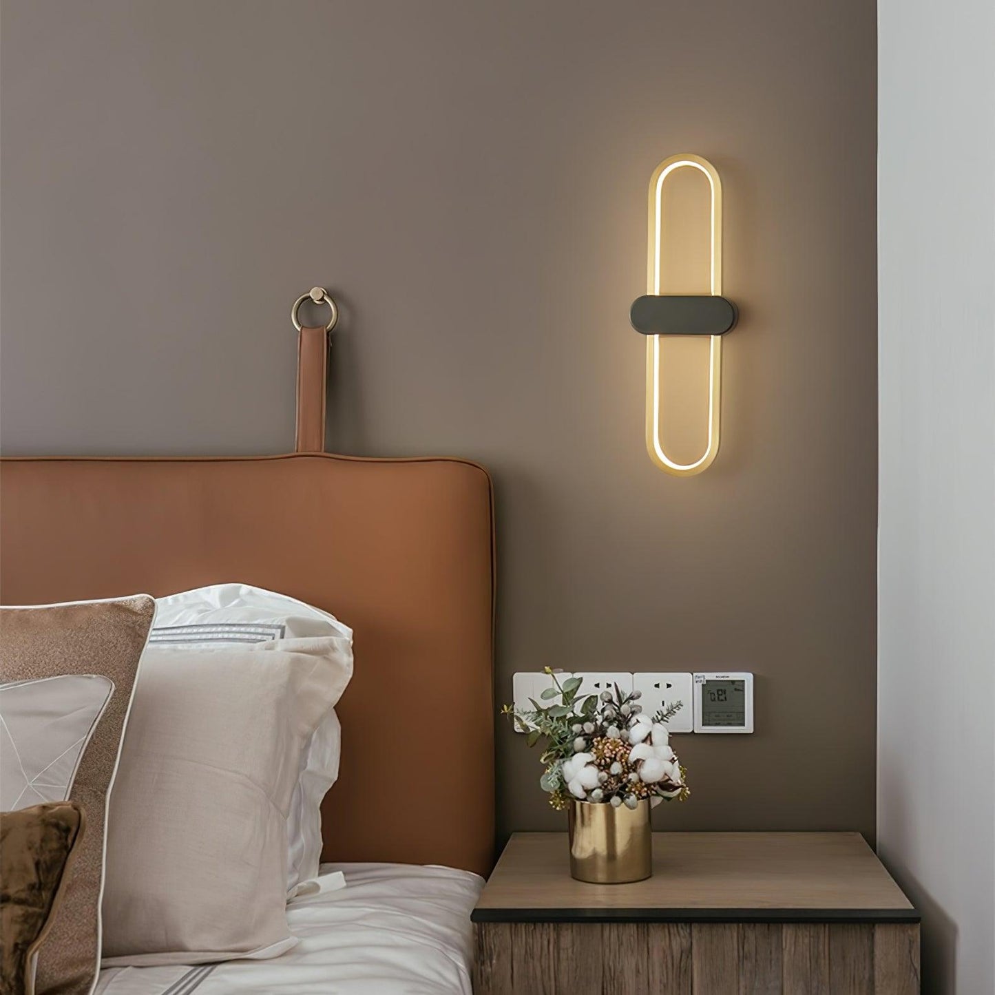 Oval LED Wall Lamp | Brass & Silicone | Set of 2
