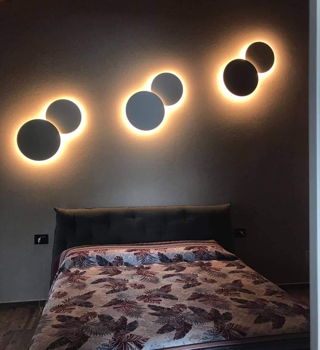 Geometric Disc Wall Lamp | Metal & Acrylic | Black or White