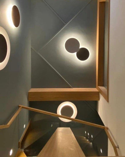 Geometric Disc Wall Lamp | Metal & Acrylic | Black or White