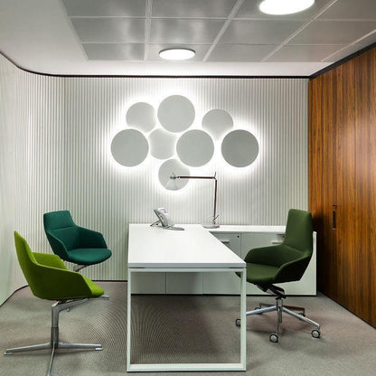 Geometric Disc Wall Lamp | Metal & Acrylic | Black or White